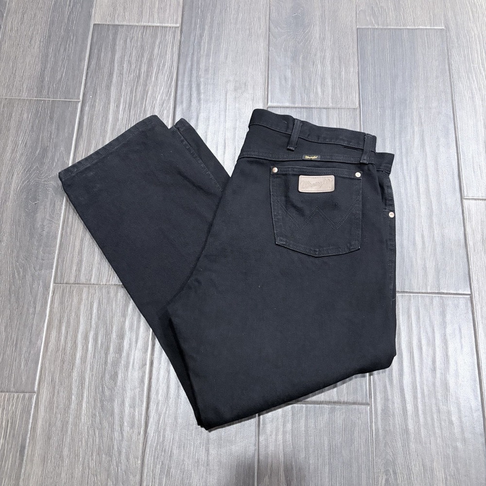 Wrangler Black Jeans Regular Fit Denim Men's Size 40x30